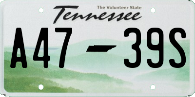 TN license plate A4739S