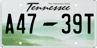 TN license plate A4739T