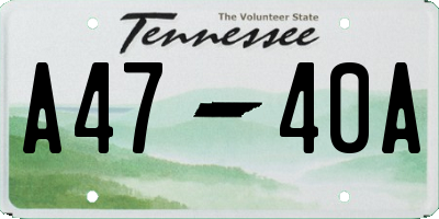 TN license plate A4740A