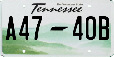 TN license plate A4740B