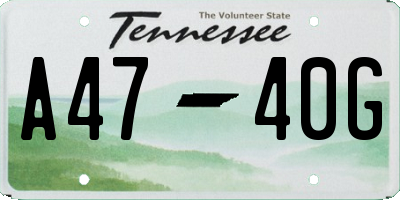 TN license plate A4740G