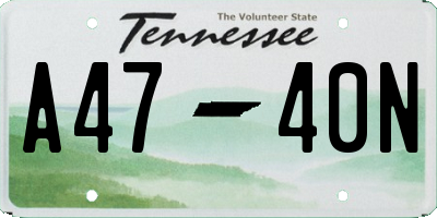 TN license plate A4740N
