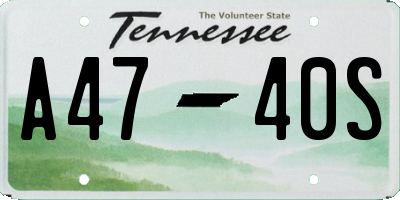 TN license plate A4740S