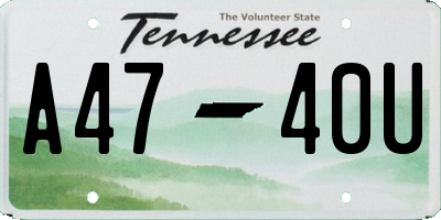 TN license plate A4740U