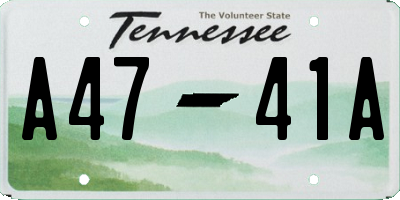 TN license plate A4741A
