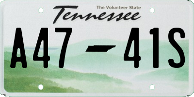 TN license plate A4741S