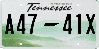 TN license plate A4741X