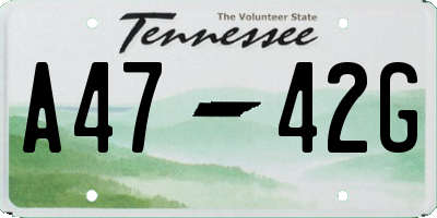TN license plate A4742G