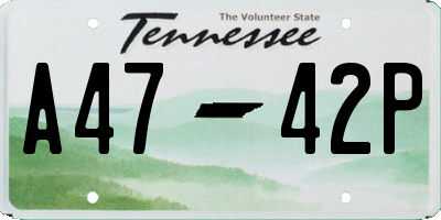 TN license plate A4742P