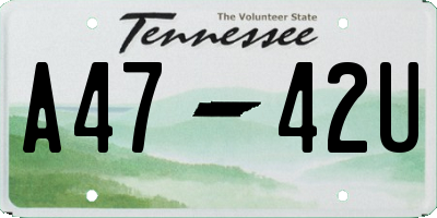 TN license plate A4742U