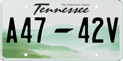 TN license plate A4742V