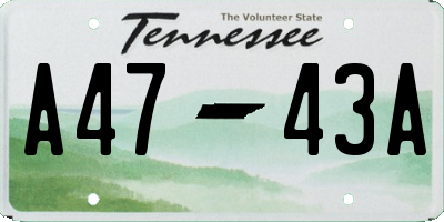 TN license plate A4743A