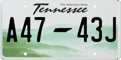 TN license plate A4743J