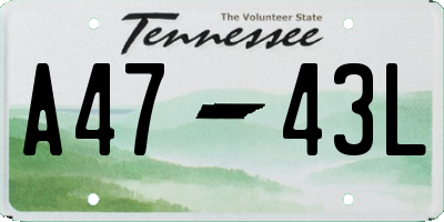 TN license plate A4743L