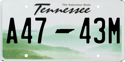 TN license plate A4743M