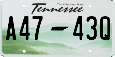 TN license plate A4743Q
