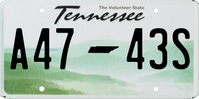TN license plate A4743S