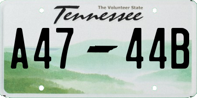 TN license plate A4744B