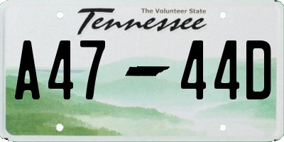 TN license plate A4744D
