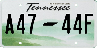 TN license plate A4744F
