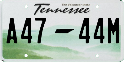 TN license plate A4744M