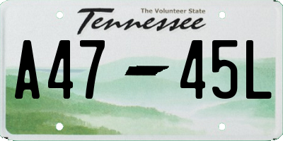 TN license plate A4745L