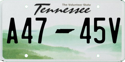 TN license plate A4745V
