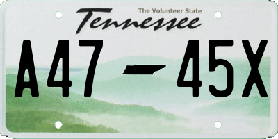 TN license plate A4745X