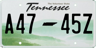 TN license plate A4745Z