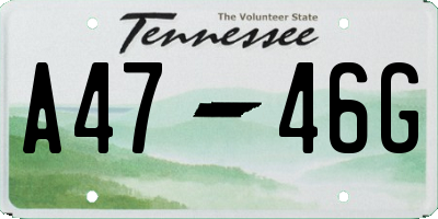 TN license plate A4746G