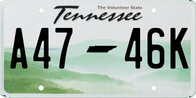 TN license plate A4746K