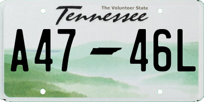 TN license plate A4746L
