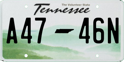 TN license plate A4746N