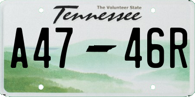 TN license plate A4746R
