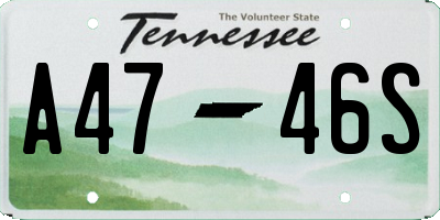 TN license plate A4746S