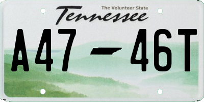 TN license plate A4746T