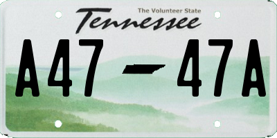 TN license plate A4747A
