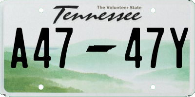 TN license plate A4747Y