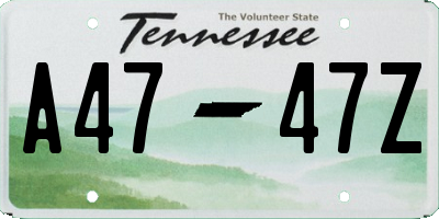 TN license plate A4747Z