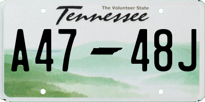 TN license plate A4748J