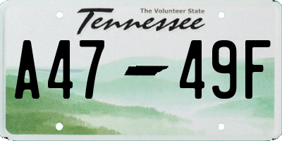 TN license plate A4749F