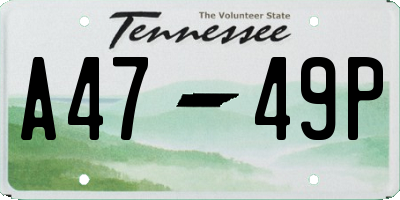 TN license plate A4749P
