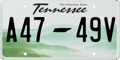 TN license plate A4749V