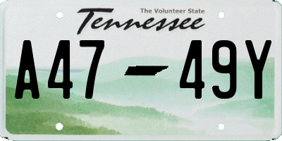 TN license plate A4749Y