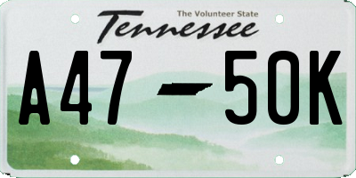 TN license plate A4750K