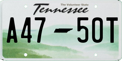 TN license plate A4750T