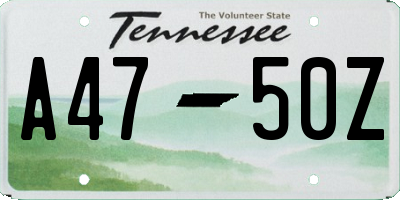 TN license plate A4750Z