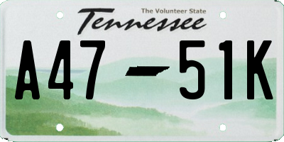 TN license plate A4751K
