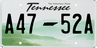 TN license plate A4752A