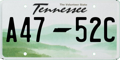 TN license plate A4752C